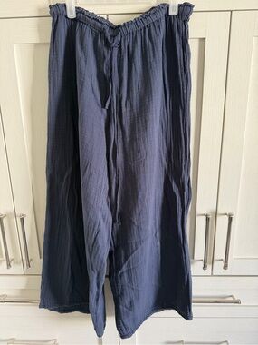 Velvet by Graham & Spencer Navy Elastic-Waist Relaxed Pants